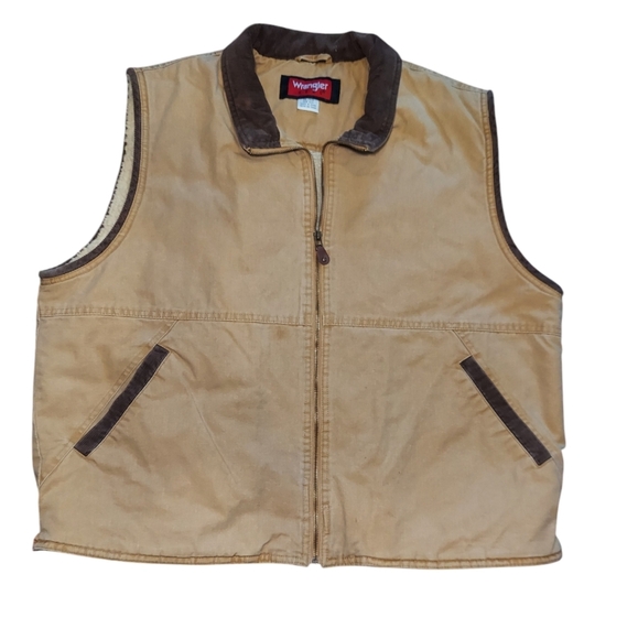 Vintage 90's Wrangler Hero Sherpa Lined Canvas Vest